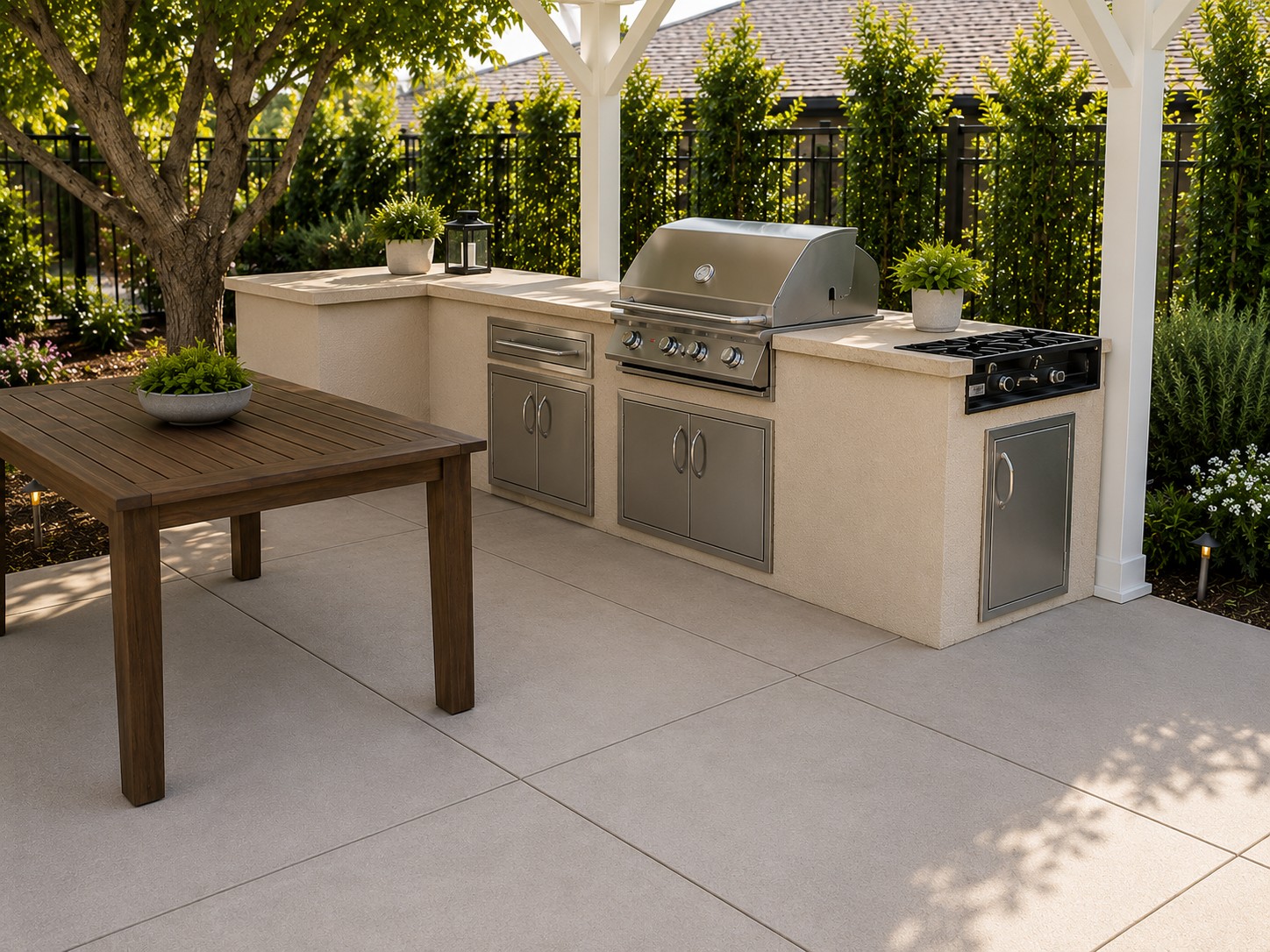 Stucco BBQ Installation - Custom Residential Outdoor Feature