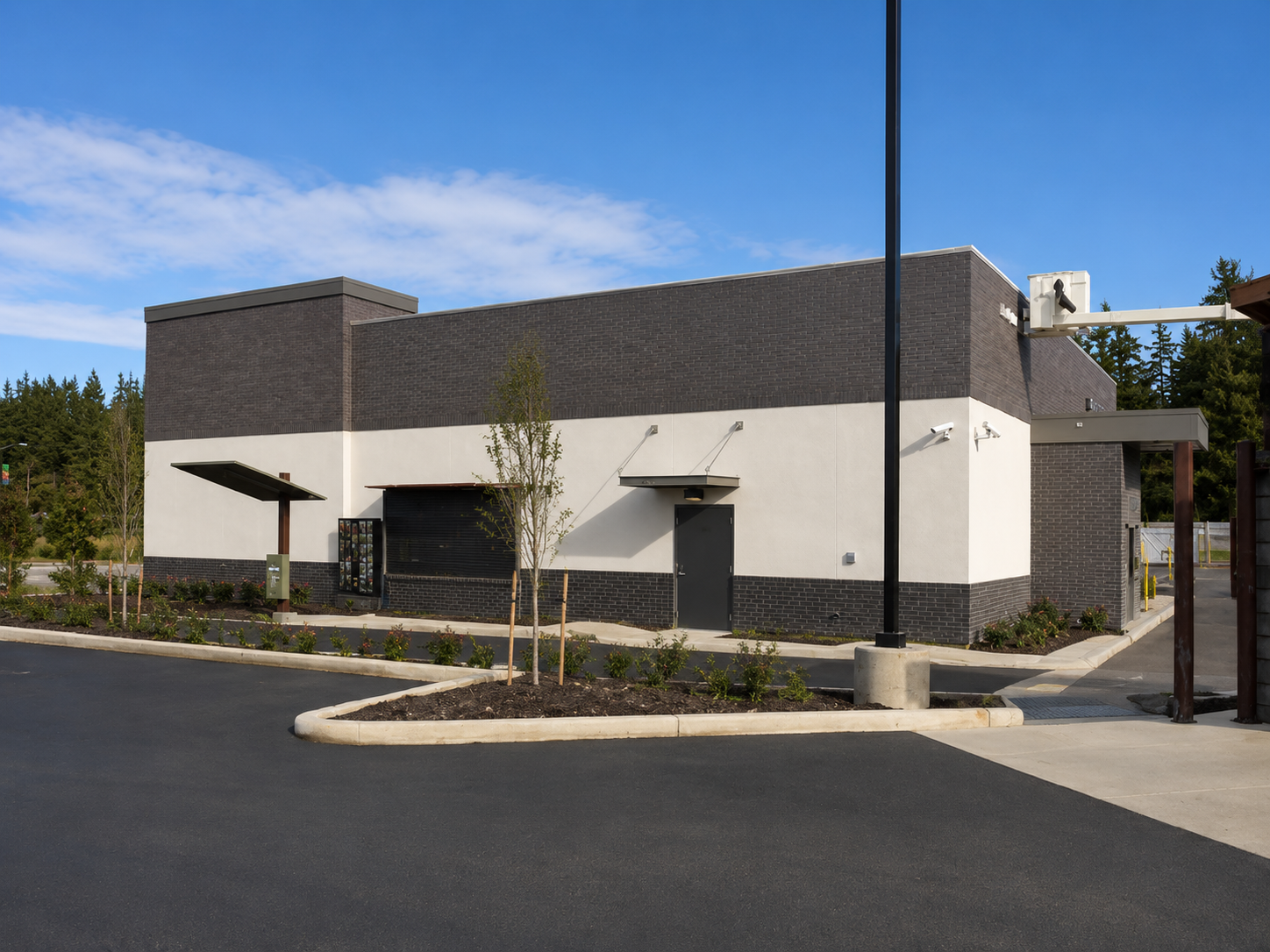 Commercial exterior with stone and stucco finish
